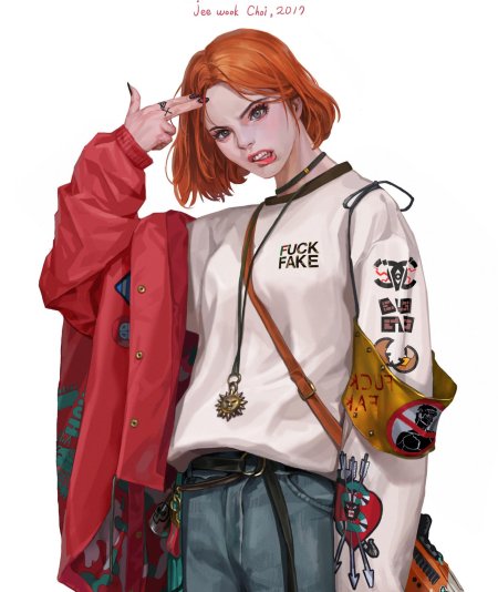 Арт рыжая девушка