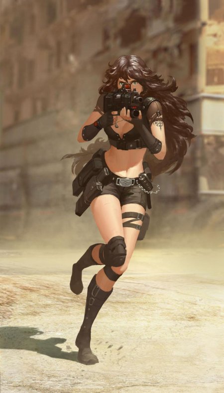 Девушка боец арт фэнтези