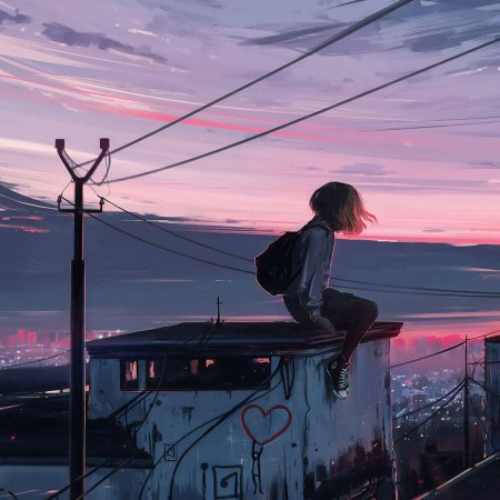 Закат на крыше