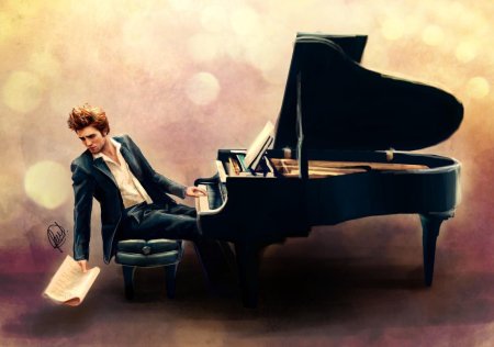Роберт паттинсон за роялем