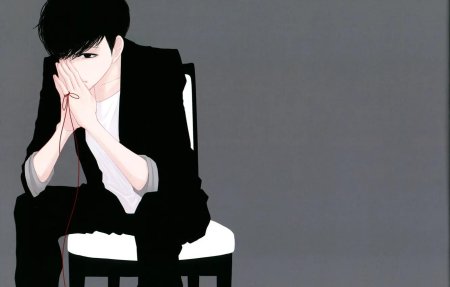 Аниме парень задумался