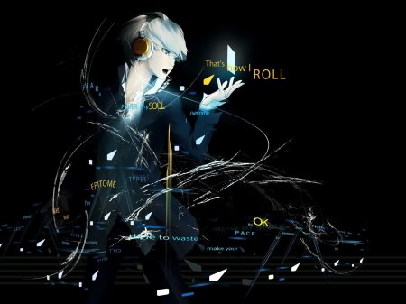 Аниме парень в наушниках