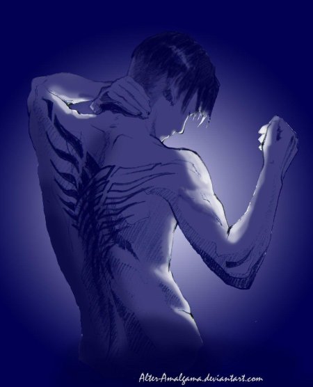 Леви аккерман со спины