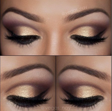 Макияж с золотыми тенями