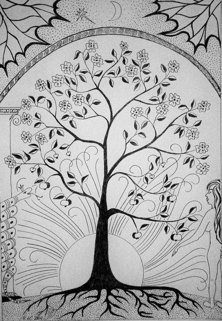 Дерево для срисовки карандашом