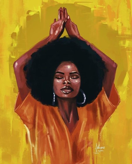 Картина темнокожая девушка