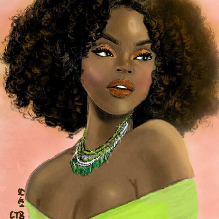 Темнокожая девочка арт