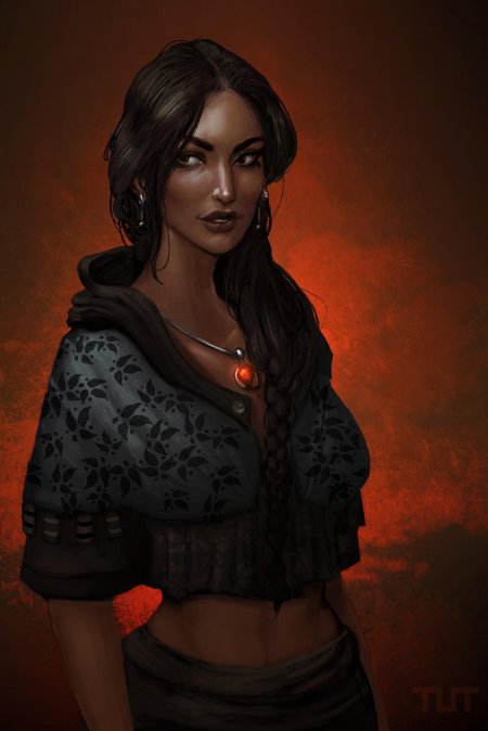 Смуглая девушка арт