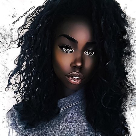 Темнокожая девушка химики рисунок