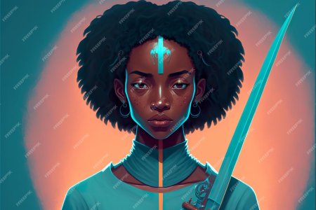 Темнокожая девушка арт