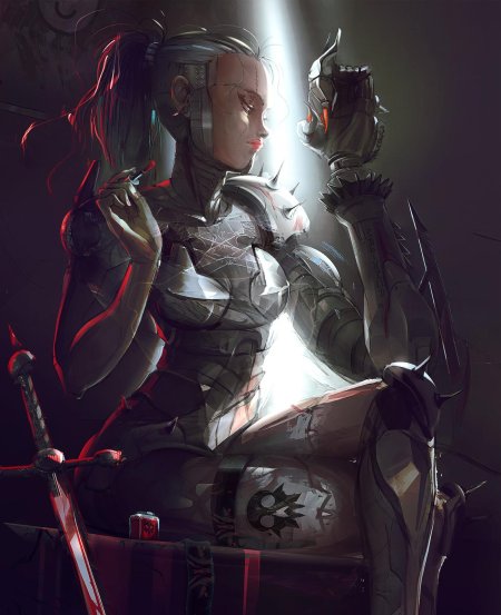 Девушка робот арт