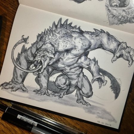 Монстр карандашом