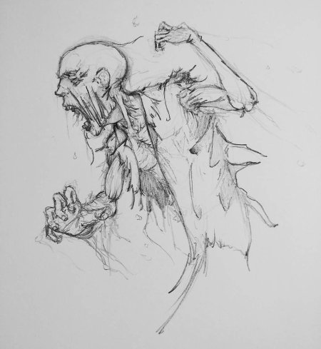 Зомби рисунок карандашом