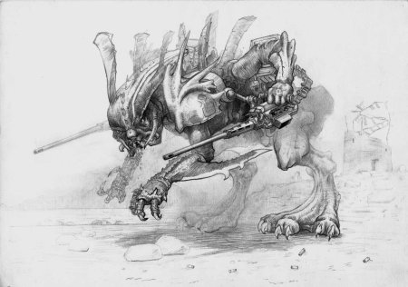 Монстры арт карандашом