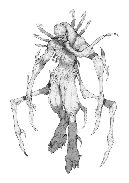 Человекоподобный монстр концепт арт