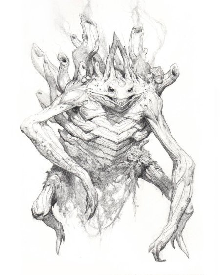 Рисунок монстра карандашом