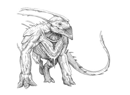 Рисунок монстра карандашом