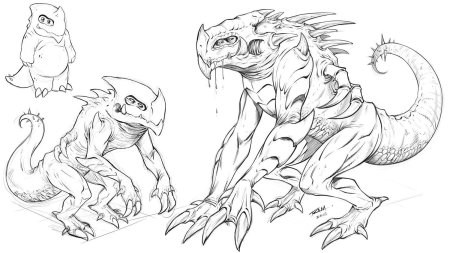 Рисунок монстра карандашом