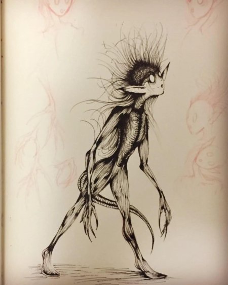 Мистические существа карандашом