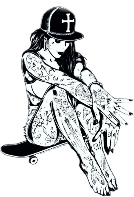 Эскиз тату девушка