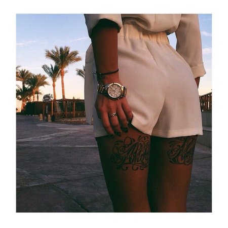 Тату на ногах у девушек