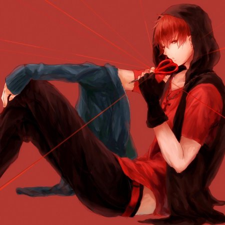 Парень с красными волосами