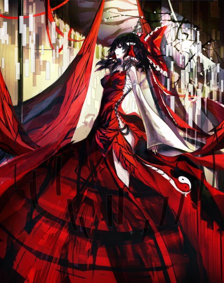 Аниме девушка в красном