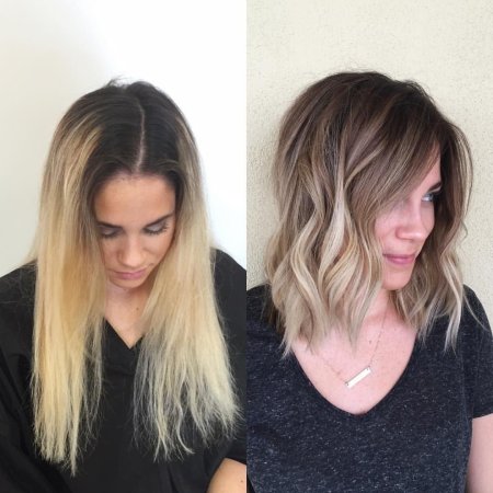 Шатуш темные корни и светлые концы