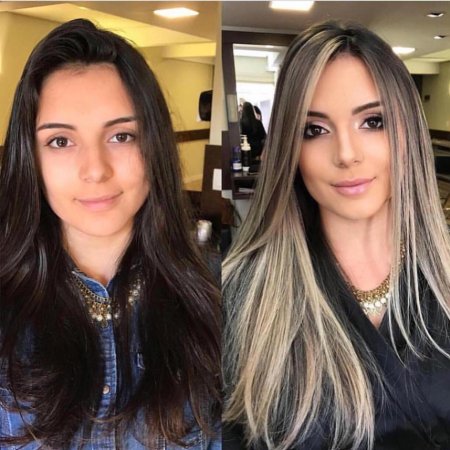 Шатуш на длинные волосы