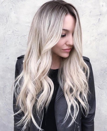 Балаяж блонд жемчужный