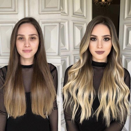 Балаяж окрашивание на русые волосы длинные