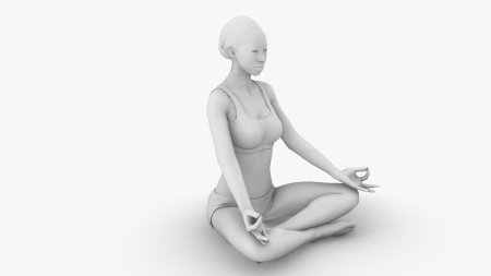 Девушка в позе лотоса