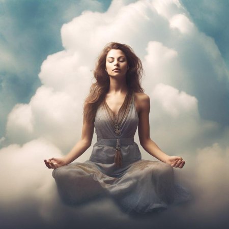Женщина в позе лотоса