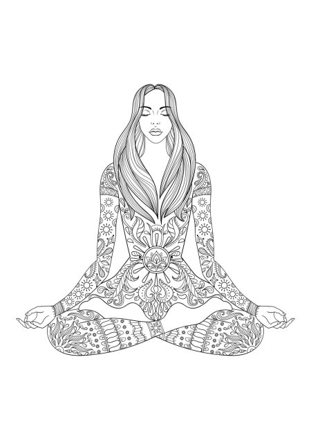 Йога раскраска