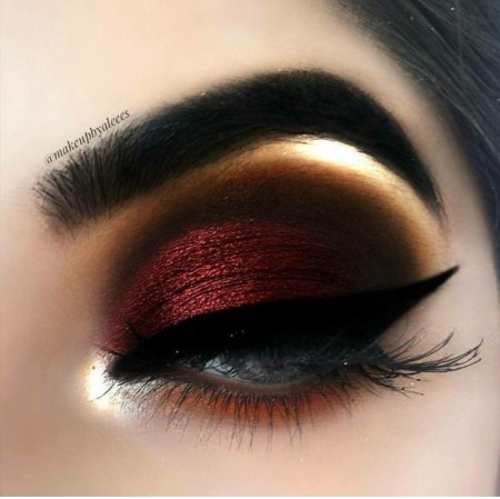 Черно красный макияж глаз