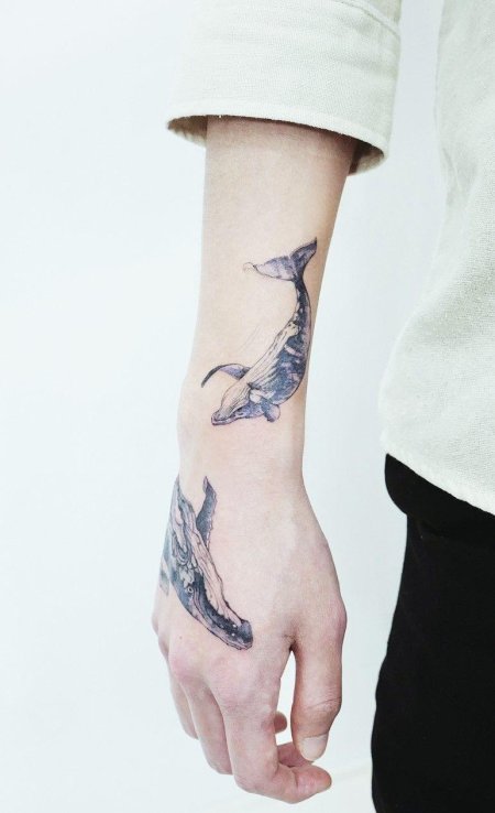 Мини тату кит