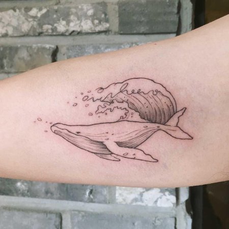 Кит тату эскиз