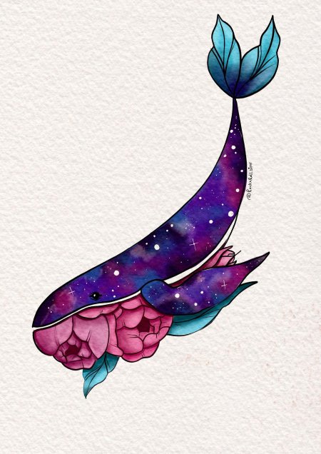 Эскиз тату кит