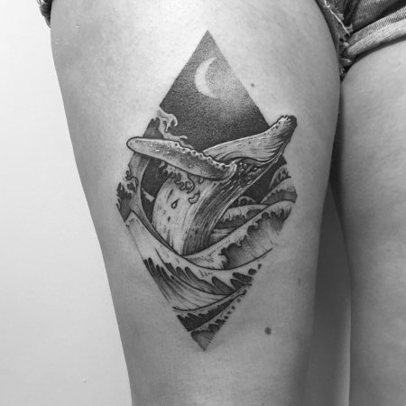 Эскиз тату кит