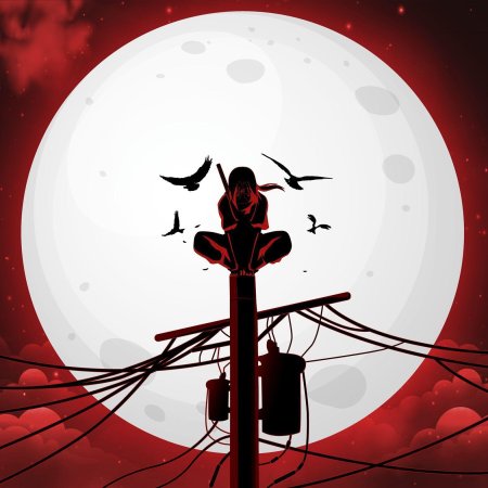 Итачи на фоне луны