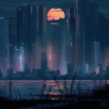 Город найт сити cyberpunk ночь