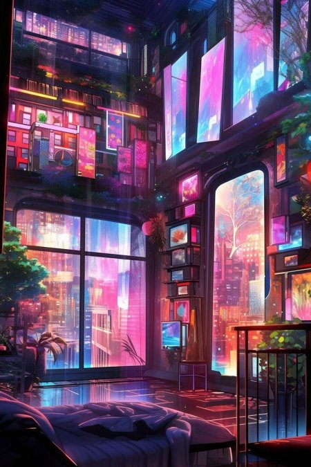 Интерьер киберпанк