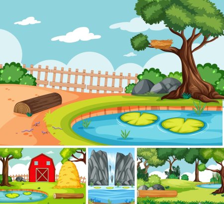 Пруд мультяшный