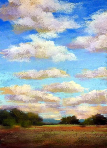 Облака маслом на холсте