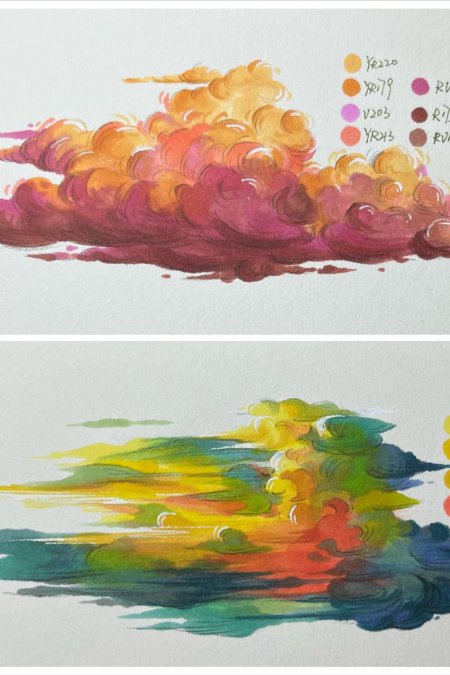 Облака акварель