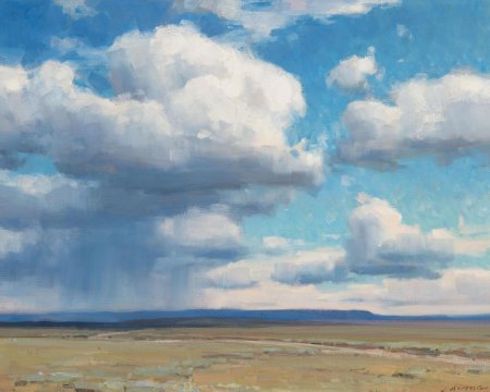 Пейзажи с облаками маслом