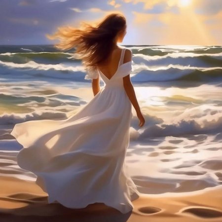 Девушка на берегу моря