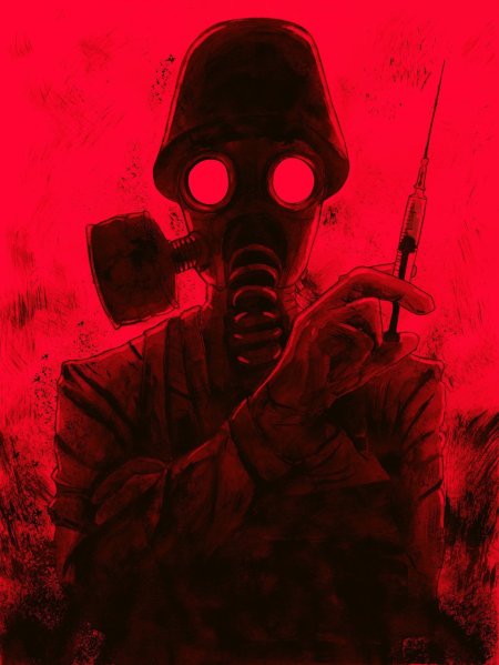 Сталкер в противогазе