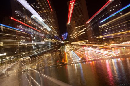 Ночной город на длинной выдержке