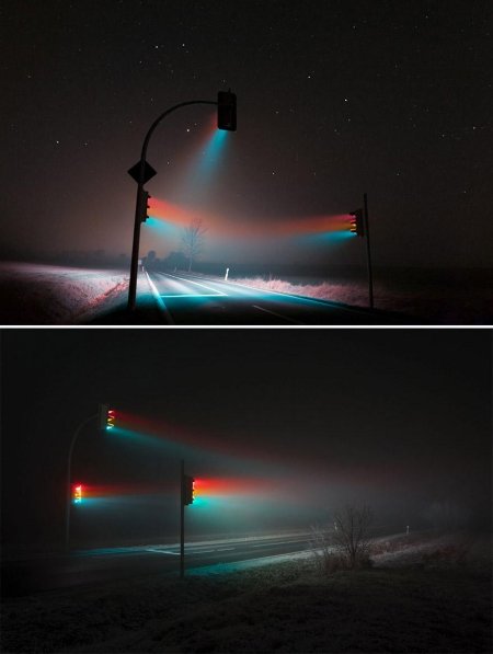 Светофор ночью